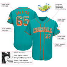 Laden Sie das Bild in den Galerie-Viewer, Custom Aqua Orange-White Authentic Drift Fashion Baseball Jersey
