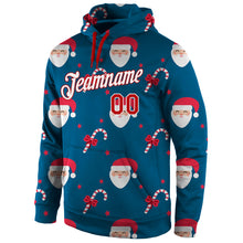 Laden Sie das Bild in den Galerie-Viewer, Custom Stitched Aqua Red-White Christmas 3D Sports Pullover Sweatshirt Hoodie
