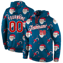 Laden Sie das Bild in den Galerie-Viewer, Custom Stitched Aqua Red-White Christmas 3D Sports Pullover Sweatshirt Hoodie

