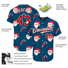 Laden Sie das Bild in den Galerie-Viewer, Custom Royal Red-White Christmas 3D Authentic Baseball Jersey
