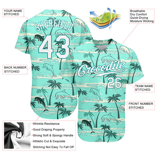 Customized Miami Marlins Black with Blue Red Team Name Hawaiian Shirt