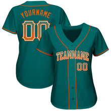 Load image into Gallery viewer, Custom Teal Orange-White Authentic Drift Fashion Baseball Jersey
