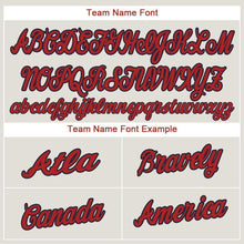 Load image into Gallery viewer, Custom Cream Red-Navy Baseball Jersey
