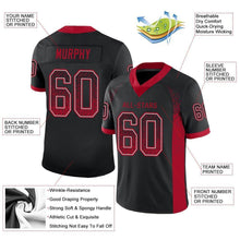 Load image into Gallery viewer, Custom Black Red-Gray Mesh Drift Fashion Football Jersey
