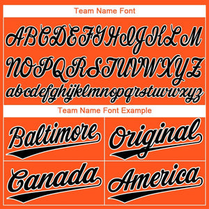 Custom Orange Black-White Baseball Jersey