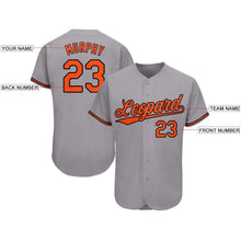 Laden Sie das Bild in den Galerie-Viewer, Custom Gray Orange-Black Baseball Jersey
