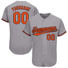 Load image into Gallery viewer, Custom Gray Orange-Black Baseball Jersey
