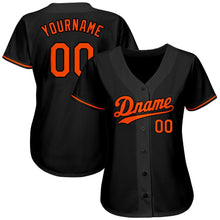 Load image into Gallery viewer, Custom Black Orange Authentic Baseball Jersey
