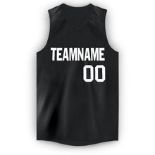 Load image into Gallery viewer, Custom Black White V-Neck Basketball Jersey

