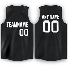 Load image into Gallery viewer, Custom Black White V-Neck Basketball Jersey
