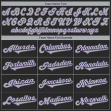 Load image into Gallery viewer, Custom Black Gray-Purple Authentic Baseball Jersey
