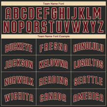 Load image into Gallery viewer, Custom Black Crimson-City Cream Authentic Baseball Jersey
