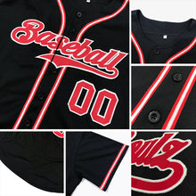 Load image into Gallery viewer, Custom Black Crimson-City Cream Authentic Baseball Jersey
