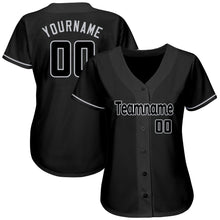 Charger l&#39;image dans la galerie, Custom Black Black-Gray Authentic Baseball Jersey
