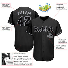Charger l&#39;image dans la galerie, Custom Black Black-Gray Authentic Baseball Jersey
