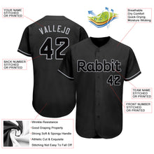 Laden Sie das Bild in den Galerie-Viewer, Custom Black Black-Gray Authentic Baseball Jersey
