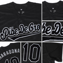 Charger l&#39;image dans la galerie, Custom Black Black-Gray Authentic Baseball Jersey
