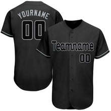 Charger l&#39;image dans la galerie, Custom Black Black-Gray Authentic Baseball Jersey
