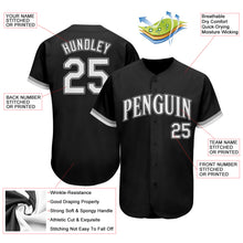 Load image into Gallery viewer, Custom Black White-Gray Authentic Baseball Jersey

