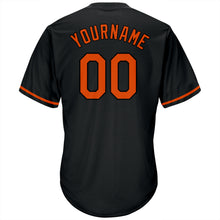 Laden Sie das Bild in den Galerie-Viewer, Custom Black Orange-Black Authentic Throwback Rib-Knit Baseball Jersey Shirt
