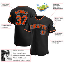 Load image into Gallery viewer, Custom Black Orange-White Authentic Baseball Jersey
