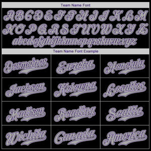 Custom Black Gray-Purple Authentic Baseball Jersey