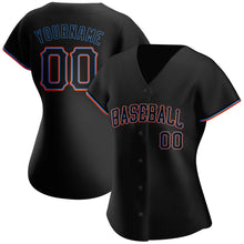 Laden Sie das Bild in den Galerie-Viewer, Custom Black Black-Powder Blue Authentic Baseball Jersey
