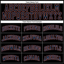 Load image into Gallery viewer, Custom Black Black-Powder Blue Authentic Baseball Jersey
