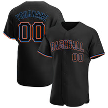 Laden Sie das Bild in den Galerie-Viewer, Custom Black Black-Powder Blue Authentic Baseball Jersey
