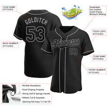 Загрузить изображение в средство просмотра галереи, Custom Black Black-Gray Authentic Baseball Jersey
