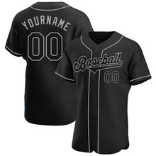 Загрузить изображение в средство просмотра галереи, Custom Black Black-Gray Authentic Baseball Jersey
