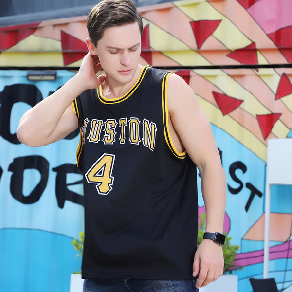 black and yellow basketball jersey