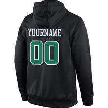 Load image into Gallery viewer, Custom Stitched Black Kelly Green-White Sports Pullover Sweatshirt Hoodie
