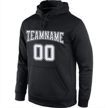 Load image into Gallery viewer, Custom Stitched Black White-Gray Sports Pullover Sweatshirt Hoodie
