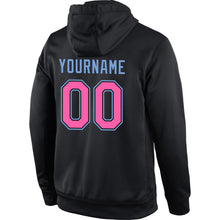 Laden Sie das Bild in den Galerie-Viewer, Custom Stitched Black Pink-Light Blue Sports Pullover Sweatshirt Hoodie

