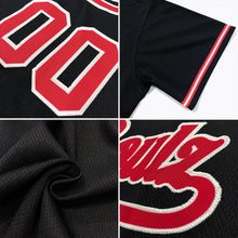 Laden Sie das Bild in den Galerie-Viewer, Custom Black Red-Gold Authentic Baseball Jersey
