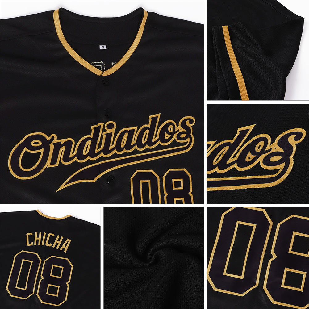 Cheap Custom Camo Black-Gold Authentic Baseball Jersey Free Shipping –  CustomJerseysPro