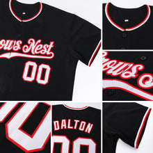 Laden Sie das Bild in den Galerie-Viewer, Custom Black White-Red Authentic Baseball Jersey
