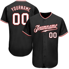 Laden Sie das Bild in den Galerie-Viewer, Custom Black White-Red Authentic Baseball Jersey
