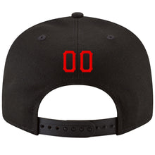 Laden Sie das Bild in den Galerie-Viewer, Custom Black Red-White Stitched Adjustable Snapback Hat
