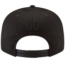 Load image into Gallery viewer, Custom Black Black-Old Gold Stitched Adjustable Snapback Hat
