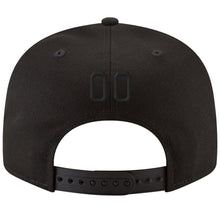 Load image into Gallery viewer, Custom Black Black-Powder Blue Stitched Adjustable Snapback Hat
