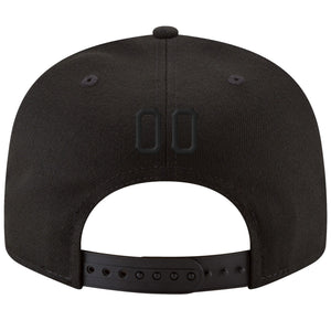 Custom Black Black-Powder Blue Stitched Adjustable Snapback Hat