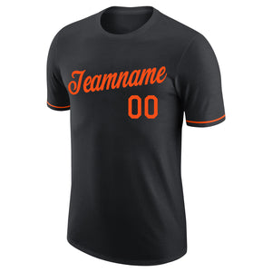 Custom Black Orange Performance T-Shirt
