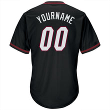Load image into Gallery viewer, Custom Black White-Maroon Authentic Throwback Rib-Knit Baseball Jersey Shirt

