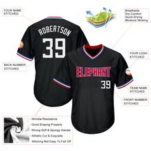 Laden Sie das Bild in den Galerie-Viewer, Custom Black White-Red Authentic Throwback Rib-Knit Baseball Jersey Shirt
