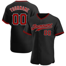 Charger l&#39;image dans la galerie, Custom Black Red-White Authentic Baseball Jersey
