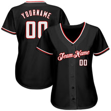 Laden Sie das Bild in den Galerie-Viewer, Custom Black White-Red Authentic Baseball Jersey
