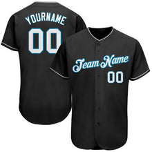 Laden Sie das Bild in den Galerie-Viewer, Custom Black White-Panther Blue Authentic Baseball Jersey
