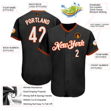 Laden Sie das Bild in den Galerie-Viewer, Custom Black White-Orange Authentic Baseball Jersey
